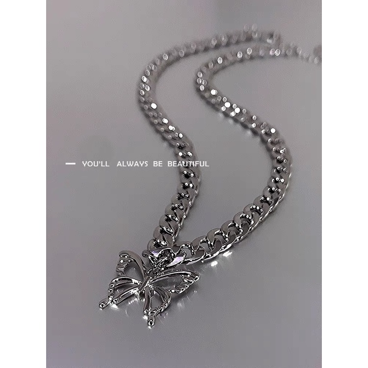 Dây chuyền kim loại mặt Butterfly dạng xích dành cho nữ cá tính