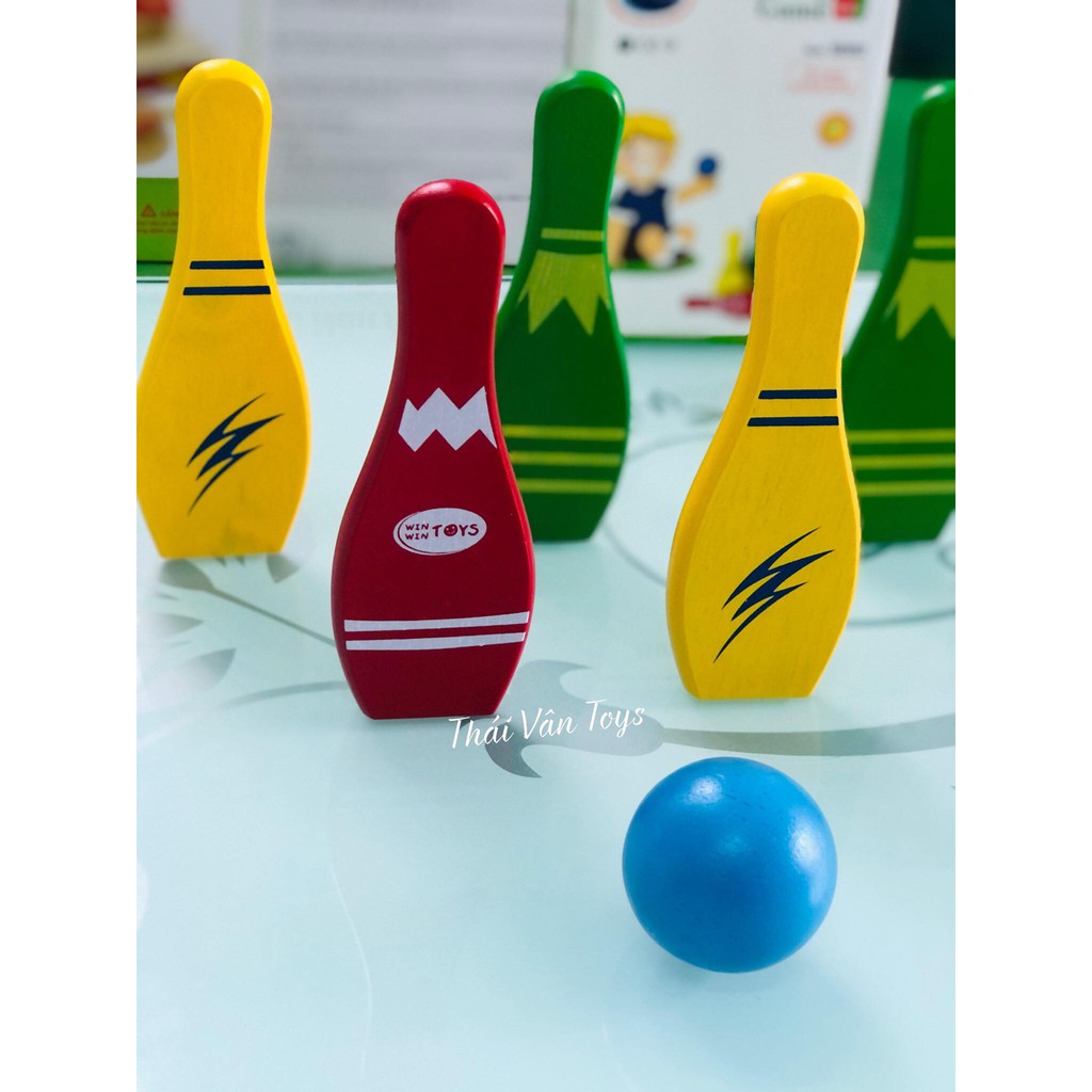 Trò Chơi Bowling Gỗ Cho Bé - Ném Bóng Nhiều Màu Với Đồ Chơi An Toàn, Mang Đến Niềm Vui Sôi Động