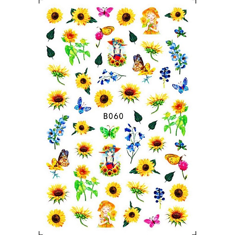 sticker dán móng tay nail mẫu hoa cúc mùa hè