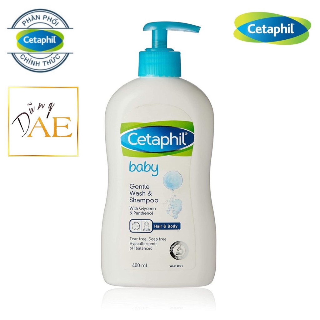 Cetaphil tắm gội 400ml - Sữa tắm gội 2 in 1 Cetaphil Baby Gentle Wash &amp; Shampoo 400ml