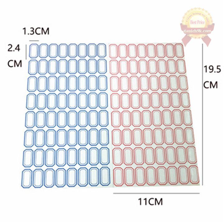 Decal tem size Bộ 64 Thẻ dán đánh dấu Nhãn giá tiền ghi chú