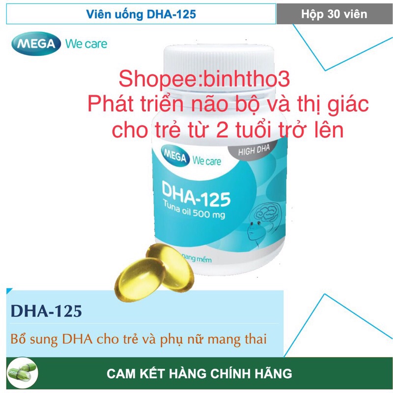 viên uống bổ sung dha 125 mega cho trẻ từ 2 tuổi, phụ nữ có thai (phát triển trí não và thị lực) thái lan