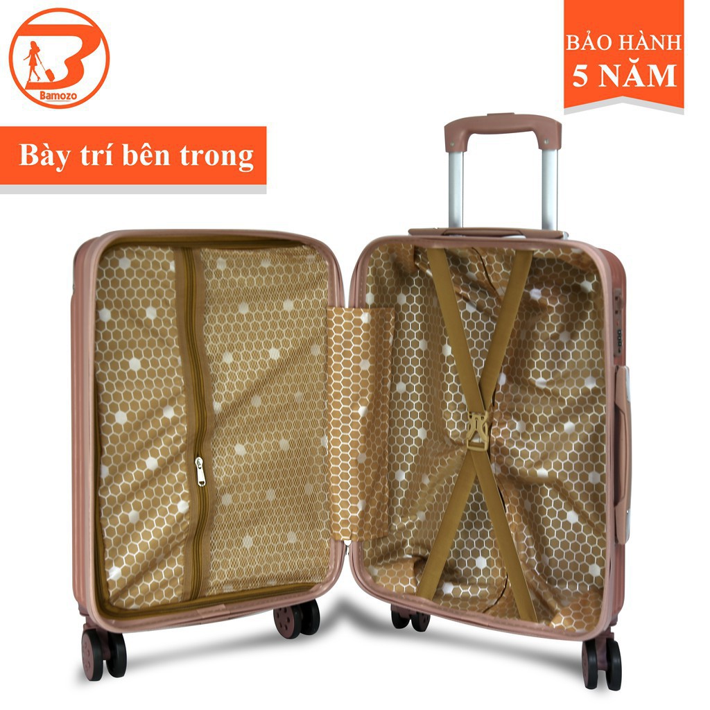 MI [FREE SHIP] vali du hý BAMOZO 8809 vali kéo nhựa size 20 inch size 24 inch bảo hành 5 năm 12