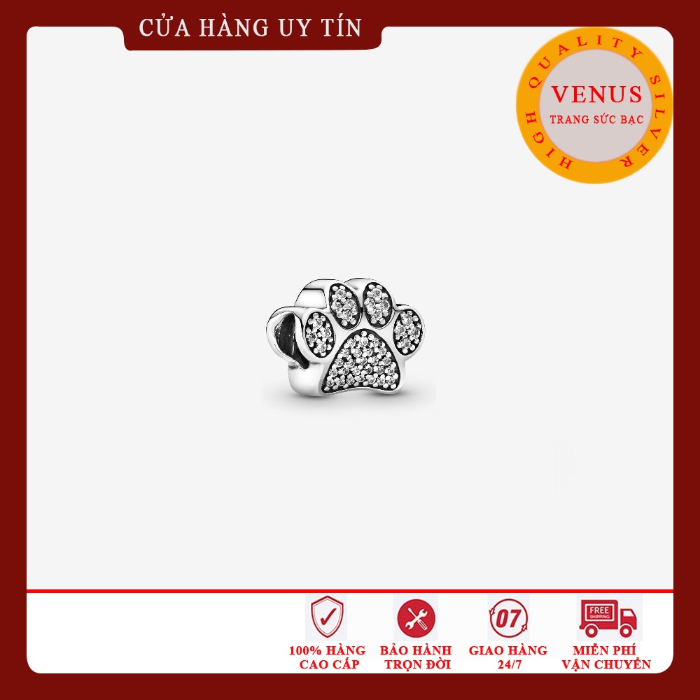 [Charm bạc 925 cao cấp] Charm bạc hình bàn chân chó- Mã sản phẩm VENUSBC