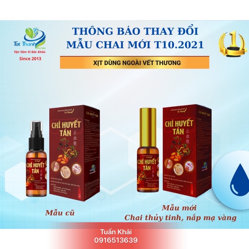 Dung dịch dùng ngoài Chỉ Huyết Tán lọ 15ml