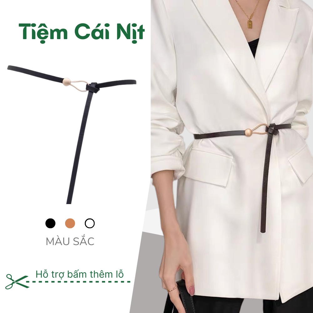 Đai váy bản nhỏ giọt nước dạng cột phối áo vest đầm 1cm ĐV006- Đai thắt lưng váy nhỏ basic xinh xắn 3 màu - Tiệm Cái Nịt