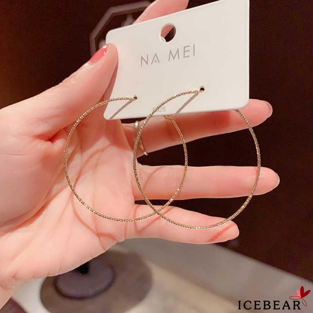 Đôi khuyên tai hình tròn lớn màu sắc thời trang cho nữ