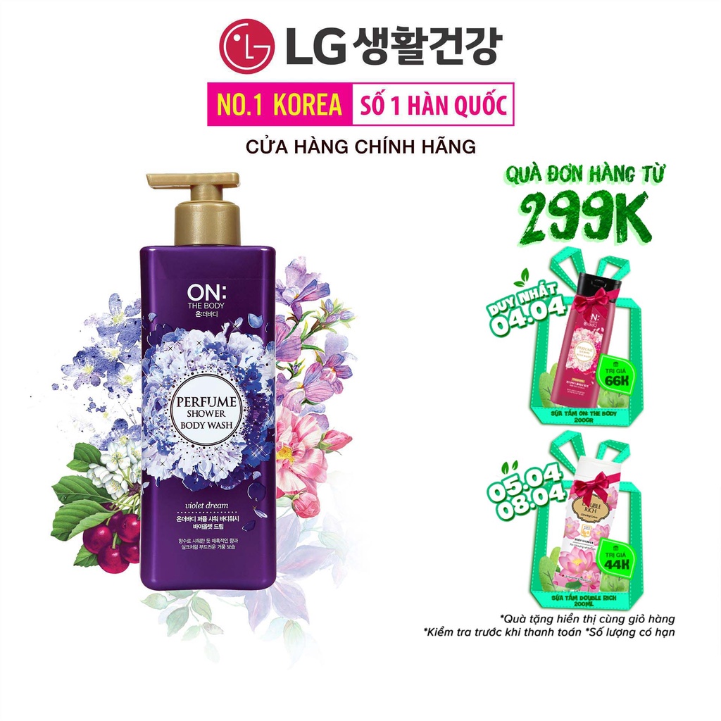 Sữa tắm dưỡng ẩm hương nước hoa On: The Body Perfume Violet Dream 500g