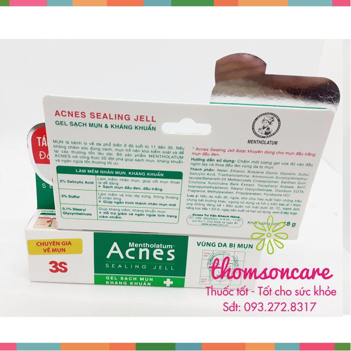 Kem ngừa mụn Acnes Sealing tuýp 18g dùng cho cả nam và nữ, giảm mụn đầu đen