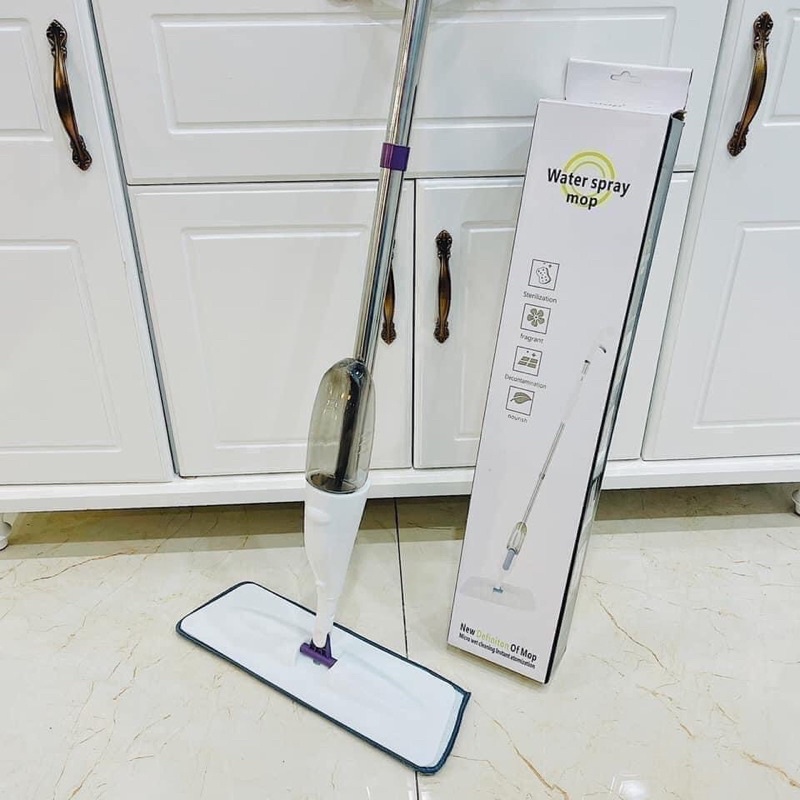 Cây Lau Nhà Phun Sương Tay Cầm Cán Dài Bằng iNox Chắc Chắn Đầu Xoay 360 Độ Tiện Dụng, Chổi Lau Nhà Thông Minh retoanquoc