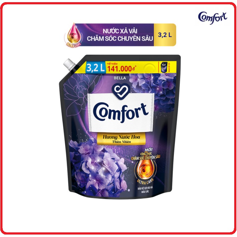 Nước Xả Vải COMFORT Chăm Sóc Chuyên Sâu Túi 3,2L