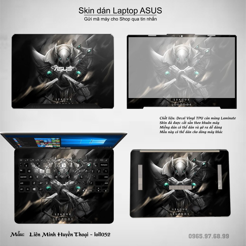 Skin dán Laptop Asus in hình Liên Minh Huyền Thoại nhiều mẫu 7 (inbox mã máy cho Shop)