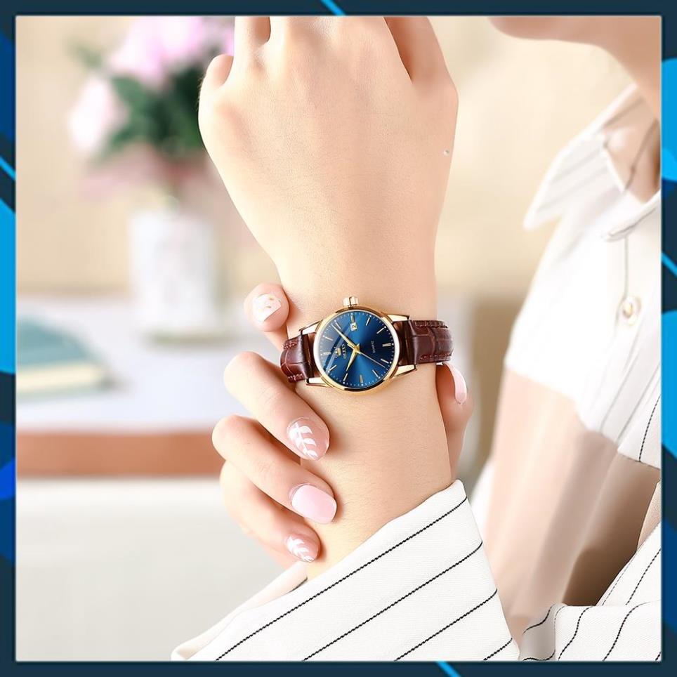 [HÀNG CHUẨN AUTH]Đồng hồ nữ thương hiệu olevs,chống nước,chống xước,dạ quang ban đêm,dây da cao cấp thời trang,BH 12th