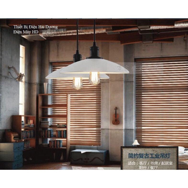 Chao đèn thả trang trí hình đĩa TN021 (Trắng) - Tặng kèm bóng led 3w - Energy Green Lighting - Bảo hành 12 tháng