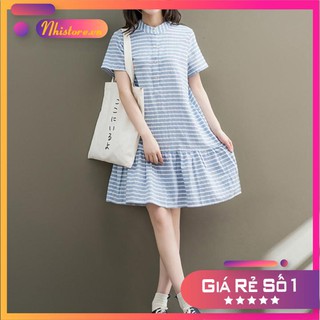 THANH LÝ HÀNG TỒN KHO Đầm bầu sơ mi công sở cổ tròn hàng Quảng Châu