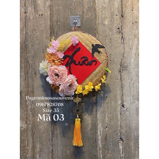 mẹt hoa tết treo tường ( chữ tết,xuân,thọ,lộc size 35 )