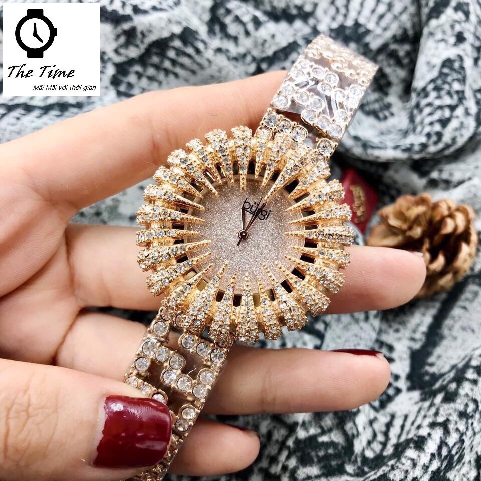 Đồng Hồ Nữ Burgi Crystal Accented Sparkling Dial Women's Watch #BUR054 Case 41mm. 3ATM