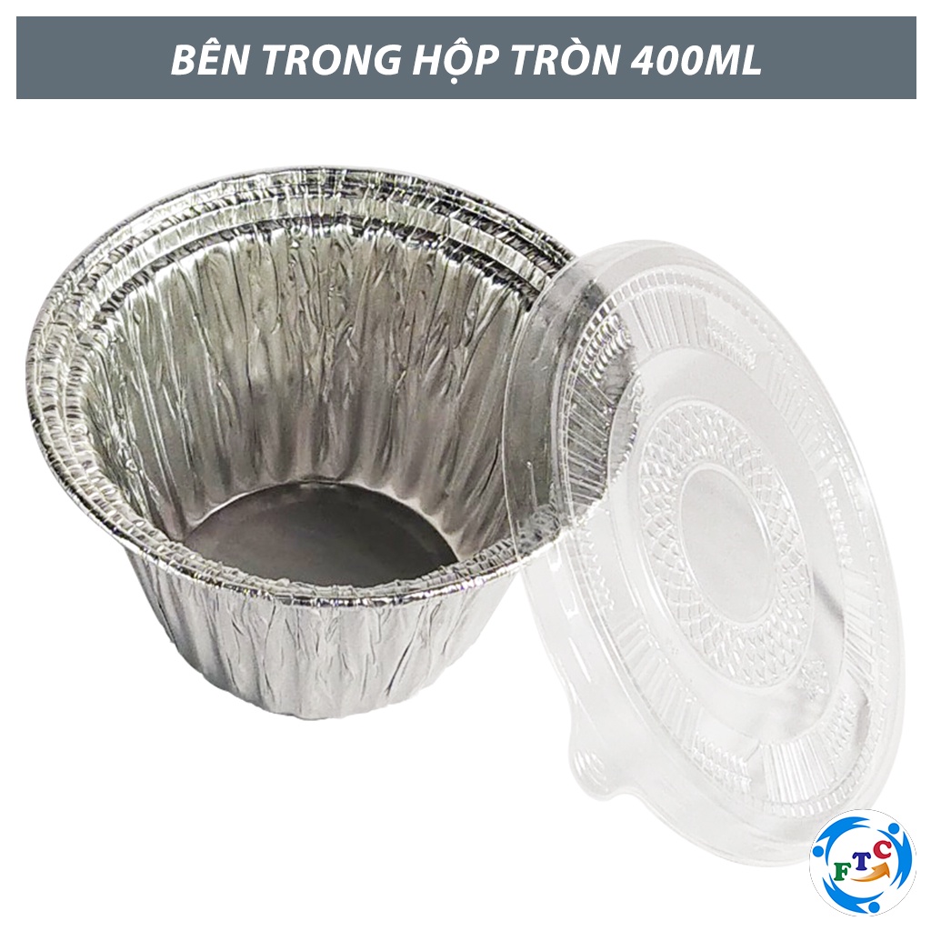Set 10 khay nhôm Ftc chén nhôm tròn 400ml hàng đẹp giá ưu đãi MS120