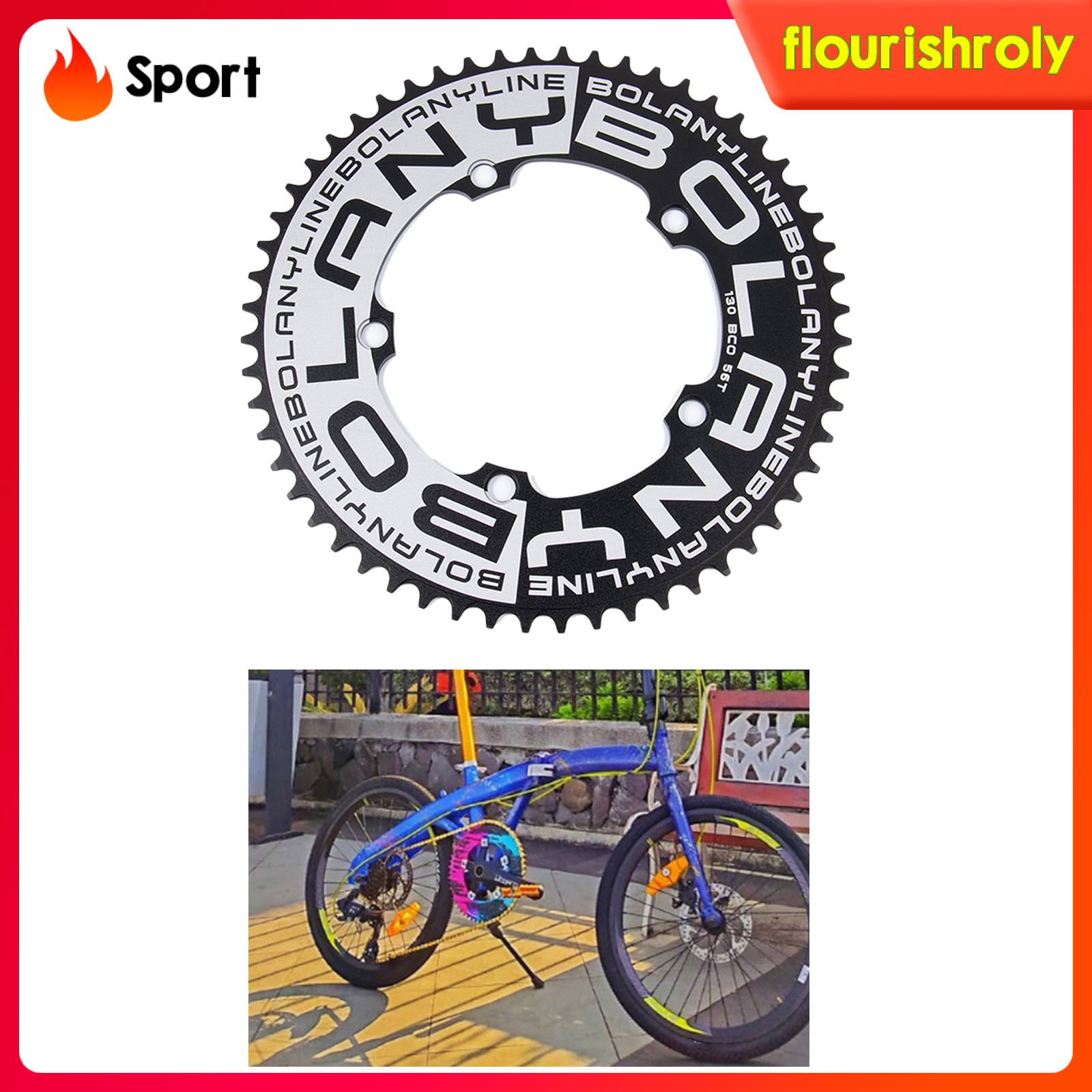 [RolySport]Bike Chainring Single Speed Road 54T/56T BCD130 Sprocket Refit Chainwheel