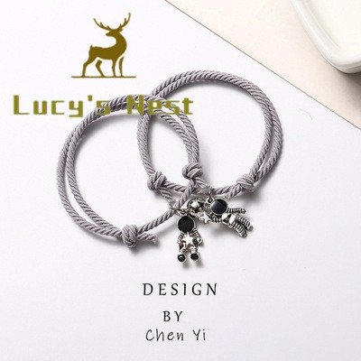 Cặp vòng tay bằng dây bện hình phi hành gia nhiều màu sắc cho các cặp đôi