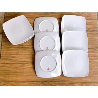 sét 5 đĩa sứ vuông