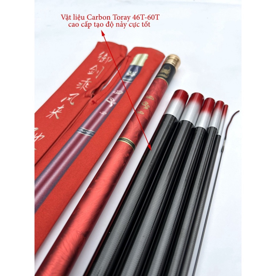 Cần Câu Tay Huyết Long Kiếm 6H khuyến mãi kèm theo Nhẫn Và Đọt Phụ