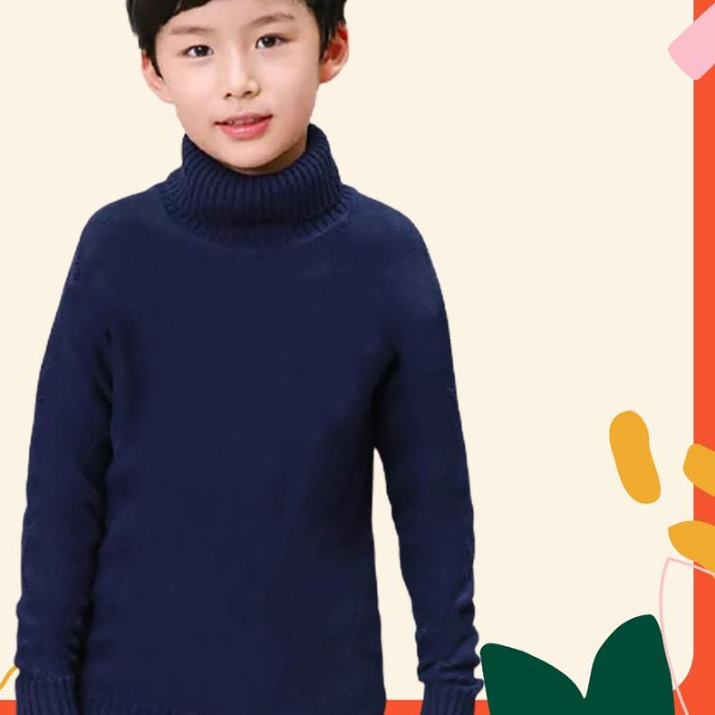 Áo Sweater Cổ Lọ Thời Trang Cho Bé Trai 7-13 Tuổi