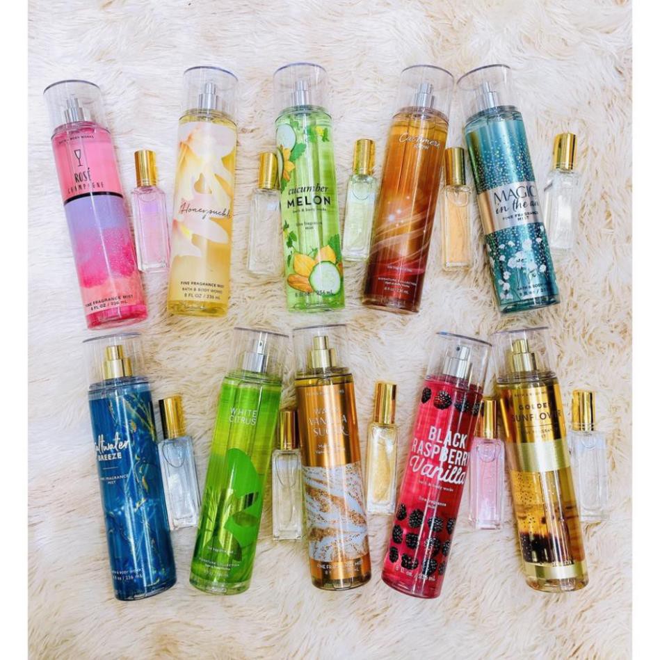 [Chọn mùi-10ml mini] Xịt thơm toàn thân lưu hương Bath and Body Works 10ml - Body Mist STORE