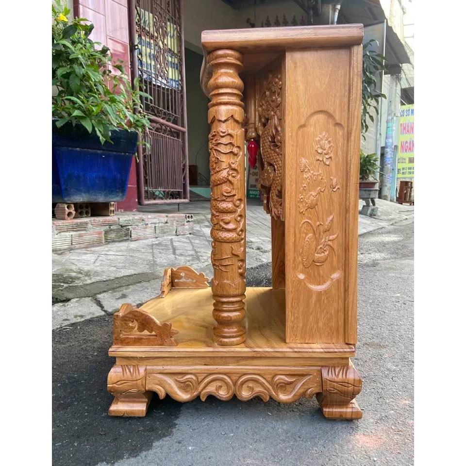 Bàn thờ thần tài gỗ gõ đỏ 48 x 68cm