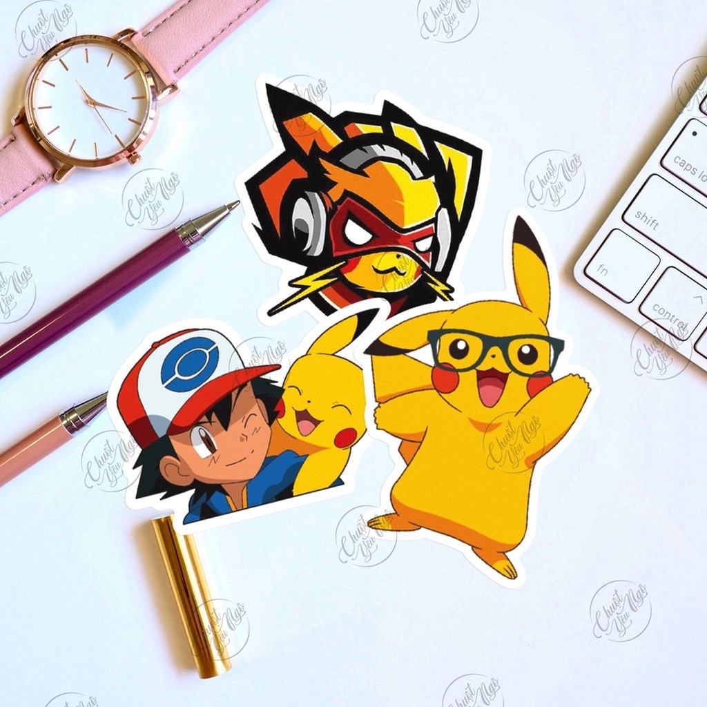 25 mẫu sticker không trùng chủ đề Chuột Điện Bửu bối thần kỳ biểu cảm cực dễ thương  NT 28