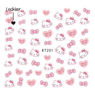[Hàng mới về] Miếng dán móng tay 3D hình mèo Kitty dễ thương dành cho trẻ em