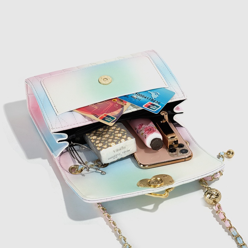 🌸Hàng Order🌸 Túi Xách Nữ CEEKAY Da Đồ Họa Phối Màu Mới Lạ Quai Da Phối Xích Quả Lắc Sang Chảnh Nữ Tính 🌸Hàng Quảng Châu