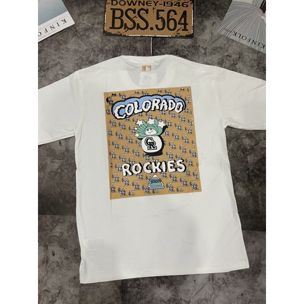 Áo Thun Unisex Màu Xám/Hồng/Trắng In Hình Và Thêu Logo Chất Cotton 100%