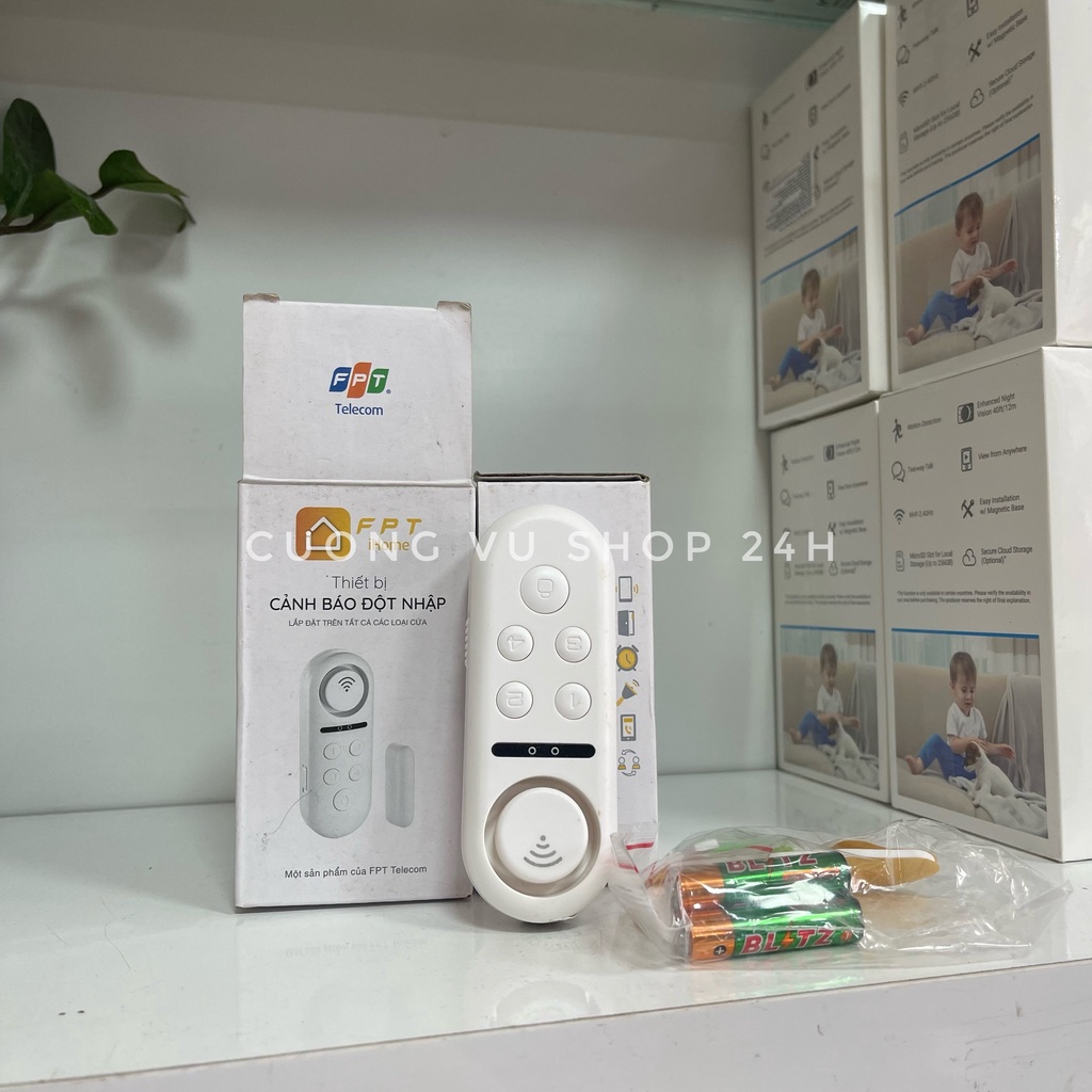 Thiết bị cảnh báo đột nhập FPT iHome, báo động gắn cửa có wifi kết nối điện thoại (Hàng chính hãng)