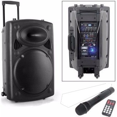 Loa kéo Jiepak 12" Rechargeable X-Bass Bluetooth + Microphones D-12 ( 1 mic)