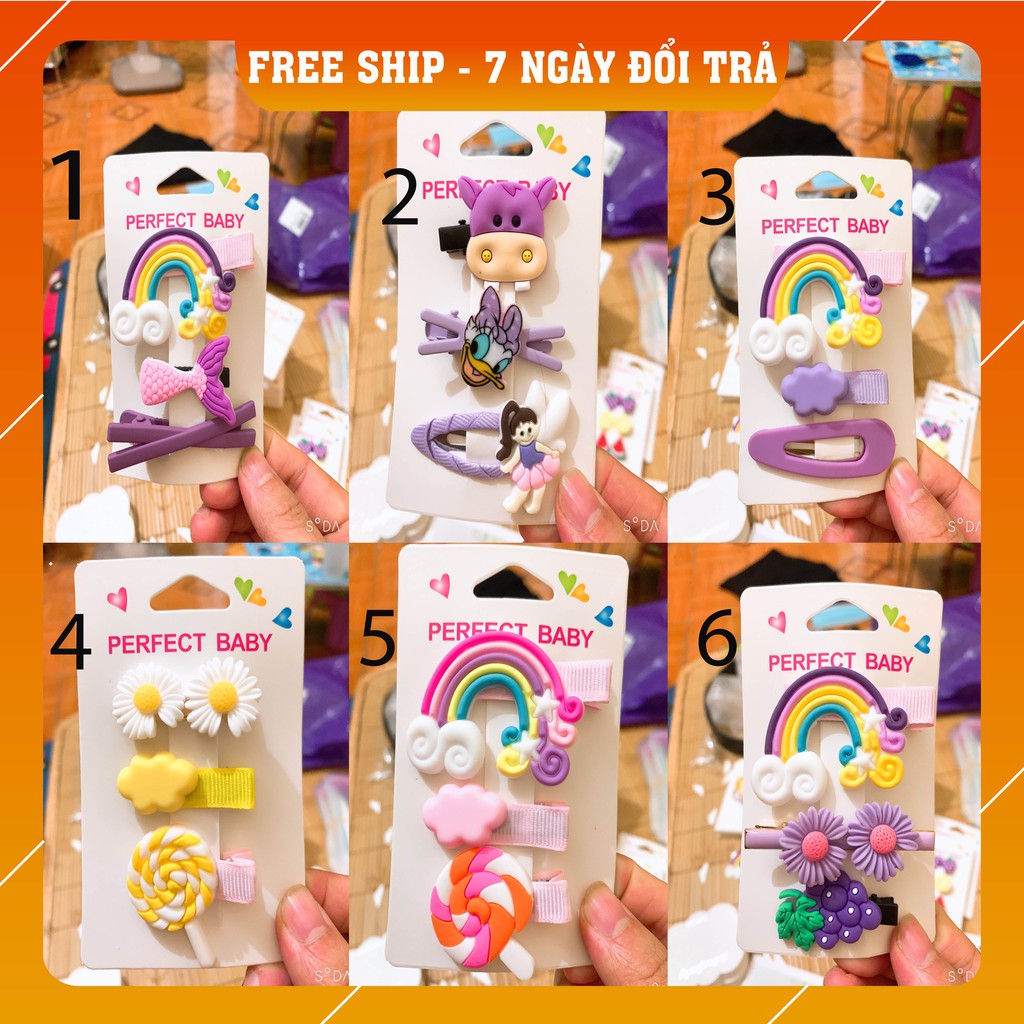 Set Kẹp Tóc ❤️FREESHIP❤️ Phụ Kiện Tóc Vho Bé Thời Trang Bé Gái - B&B SHOP KIDS