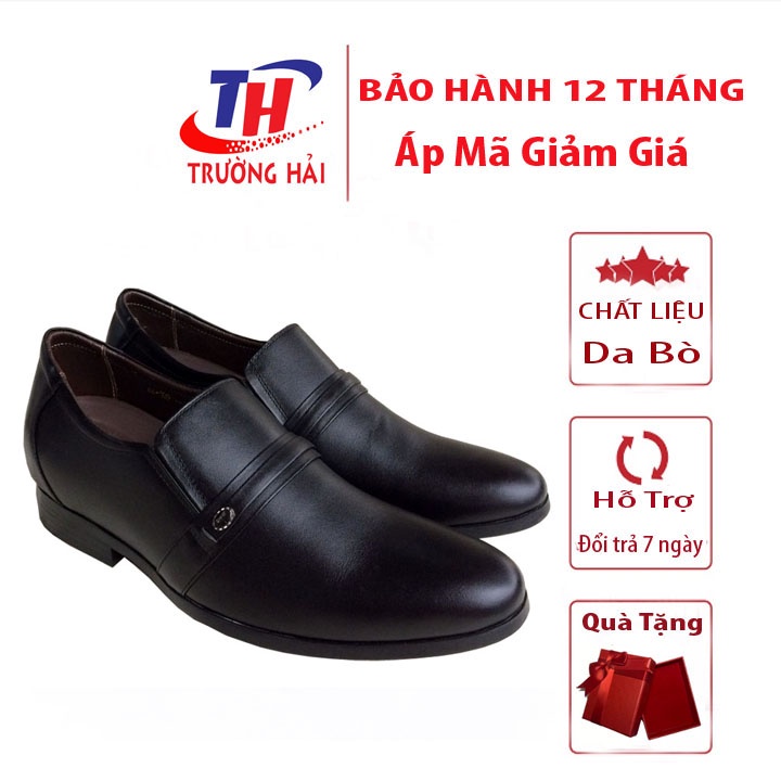 Giày tây nam tăng chiều cao 6.5cm da bò cao cấp Trường Hải GT357