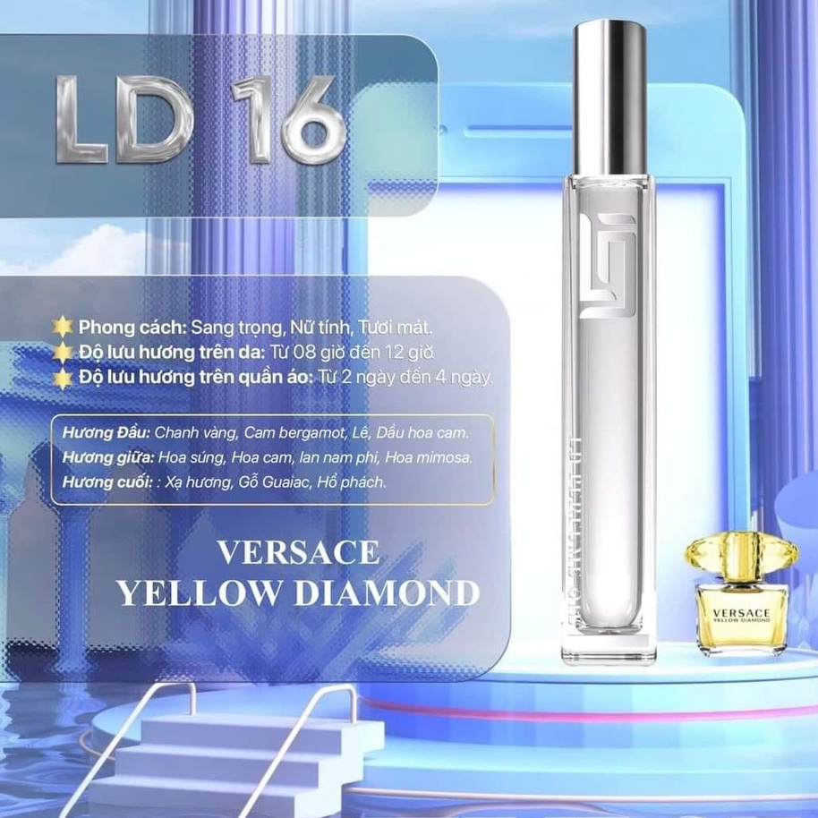 LD16 Tinh Dầu Nước Hoa Pháp VERSACE YELLOW 12ml - LD PERFUME OIL Sang Trọng, Tươi Mát, Thơm lâu