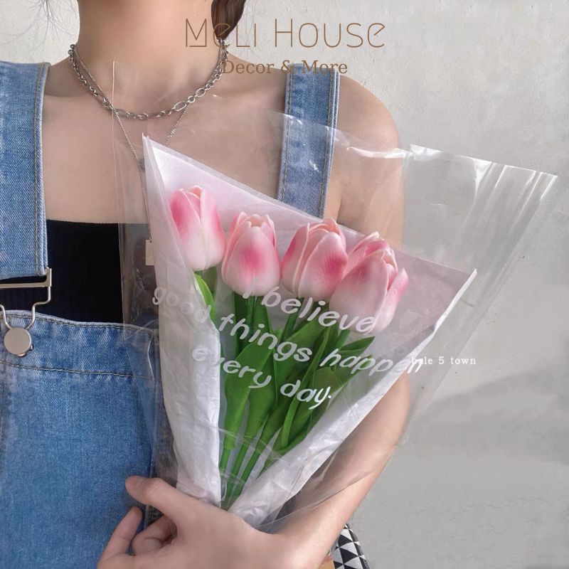 Hoa Tulip giả xinh xắn trang trí phòng, chụp ảnh, gói hoa tulip