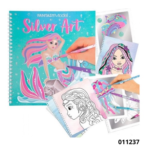 BST thiết kế thời trang Fantasy Model Colouring Book Silver Art TOPMODEL TM011237