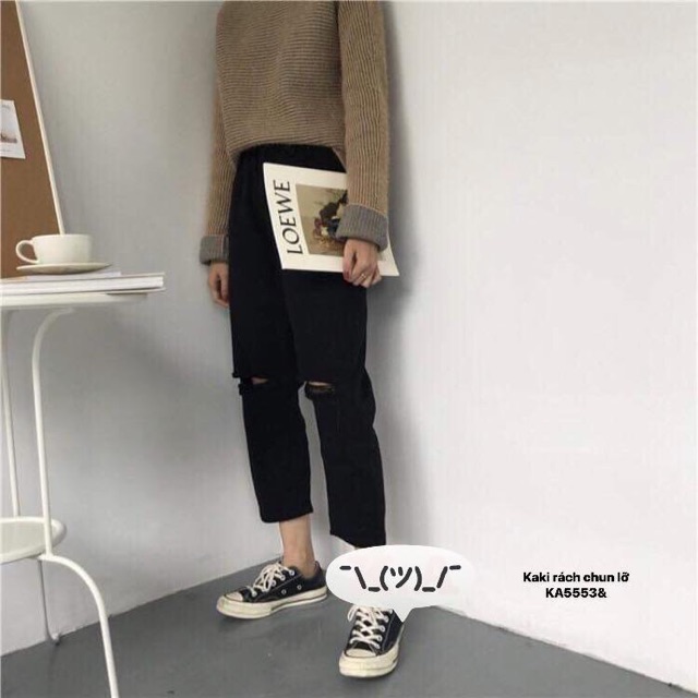 Quần kaki rách chun lỡ (KA) | BigBuy360 - bigbuy360.vn
