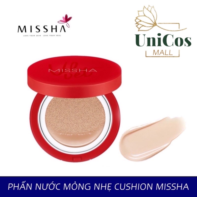 Cushion Missha Velvet Finish Cushion, phấn nước Missha vỏ đỏ