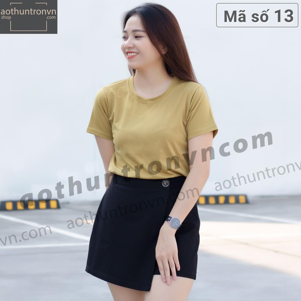 Áo phông trơn nam nữ nhiều màu cotton loại dày 4 chiều ngắn tay cổ tròn RIN STORE phom basic suông rộng ✔️