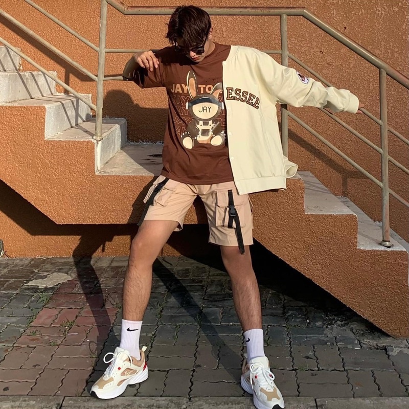 Áo Thun Tay Lỡ Unisex THỎ JAY màu ĐEN/TRẮNG/TAN 🧸/Nam nữ unisex/Áo phông cổ tròn form rộng Jaystoree