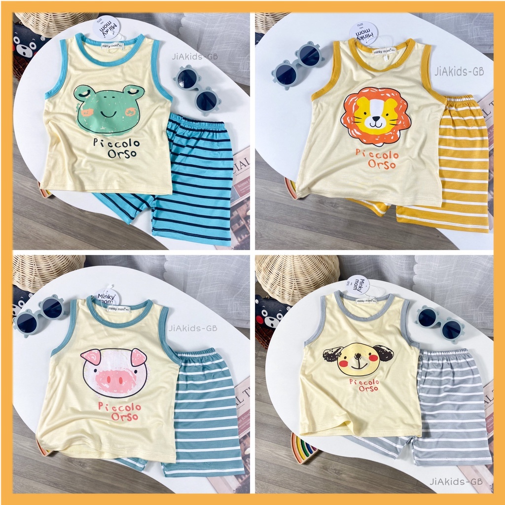 Bộ Ba lỗ Minky Mom Ba Lỗ Thun Lạnh Thoáng Mát Trơn, In Hình Động Vật - BL-IN26