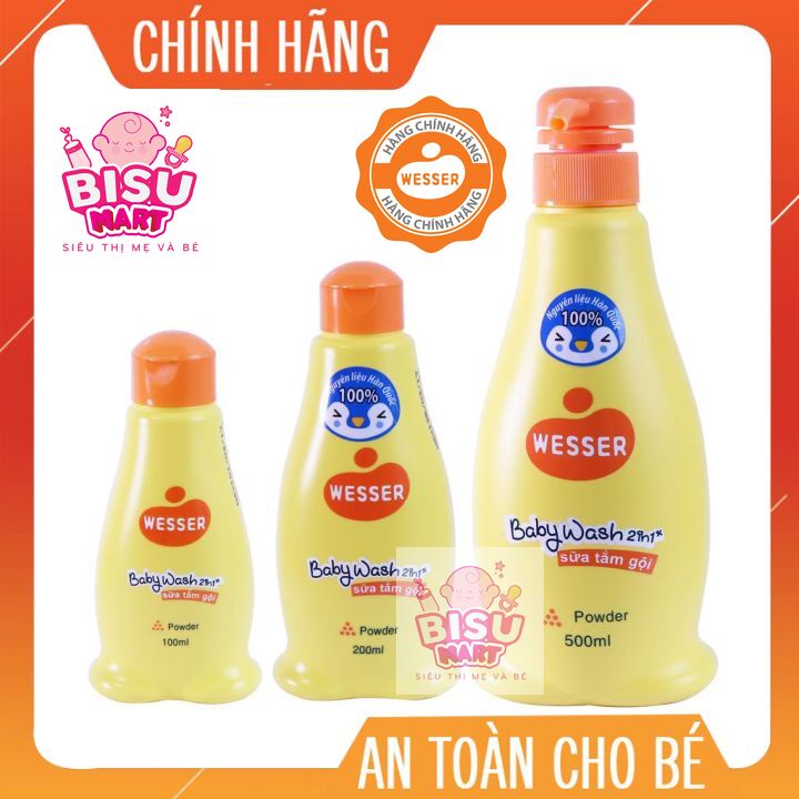 Tắm Gội Wesser 2 in 1 200ml - 500ml đủ mùi