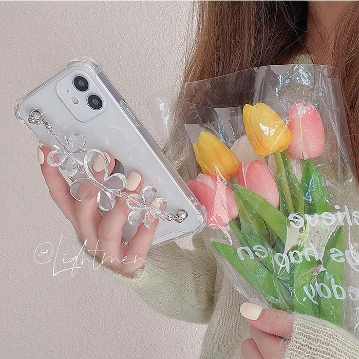 Ốp Điện Thoại Mềm Trong Suốt Chống Rơi Có Dây Xích Cho IPhone 14 6 S 7 / 8 SE 2020 7P / 8Plus X XS XR 11 12 13 Mini Pro Max