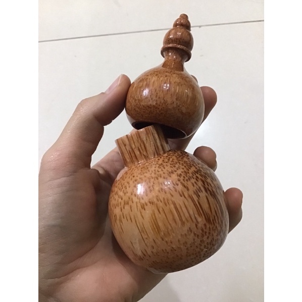 Lọ đựng tăm hồ lô phủ bóng vân gỗ