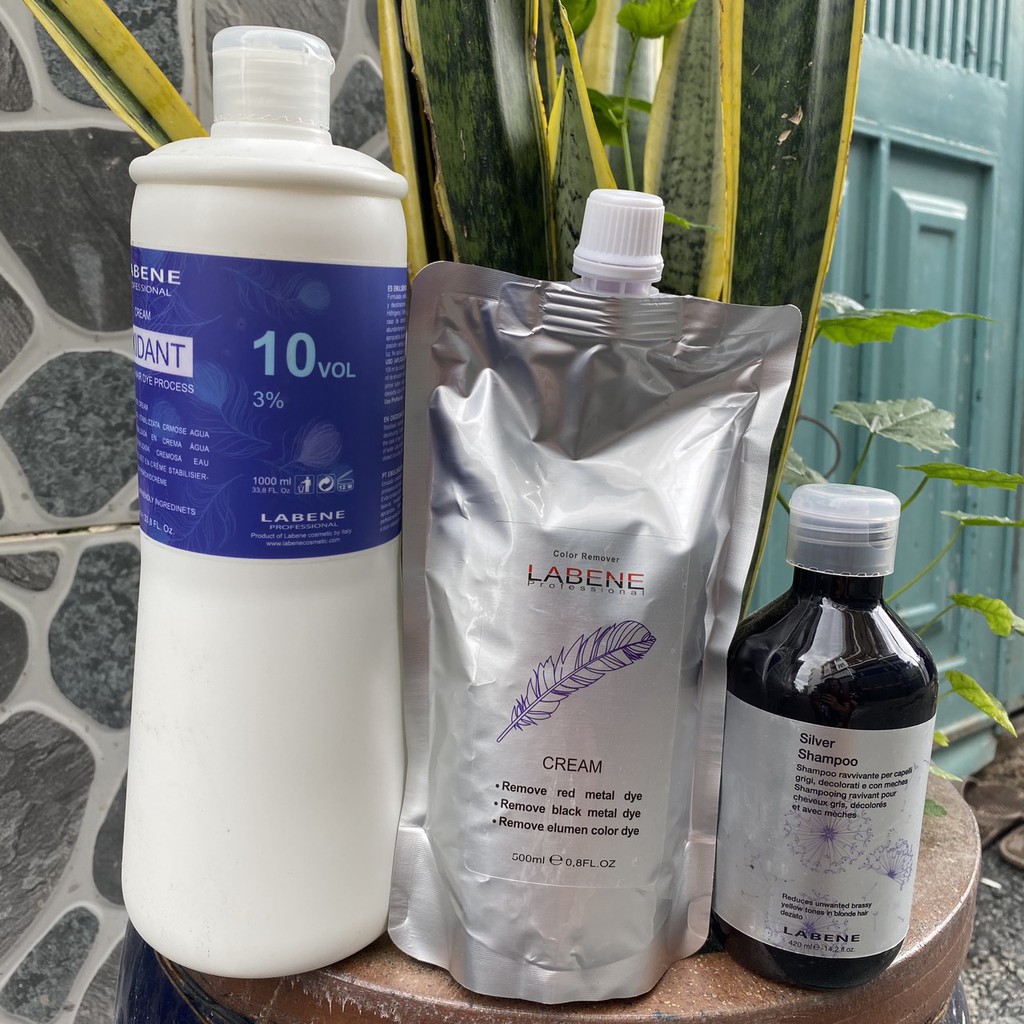 Combo tẩy và Oxy Trợ Nhuộm KHÔNG RÁT DA ĐẦU Labene 1000ml