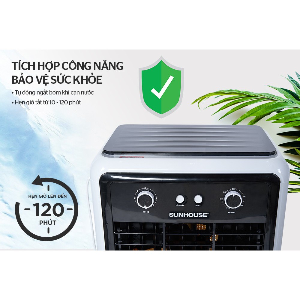 {FREESHIP} Quạt điều hòa, máy làm mát không khí  SUNHOUSE SHD7750 gió mát tự nhiên, siêu tiết kiệm đ